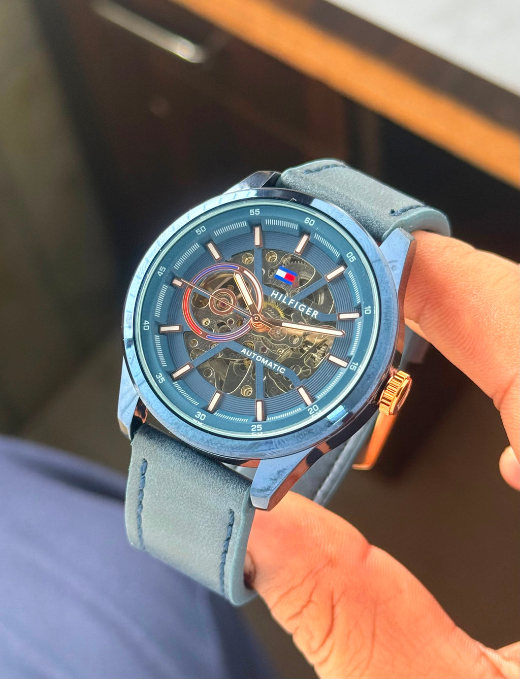 Tommy Hilfiger Skeleton Modern Automatic Blue