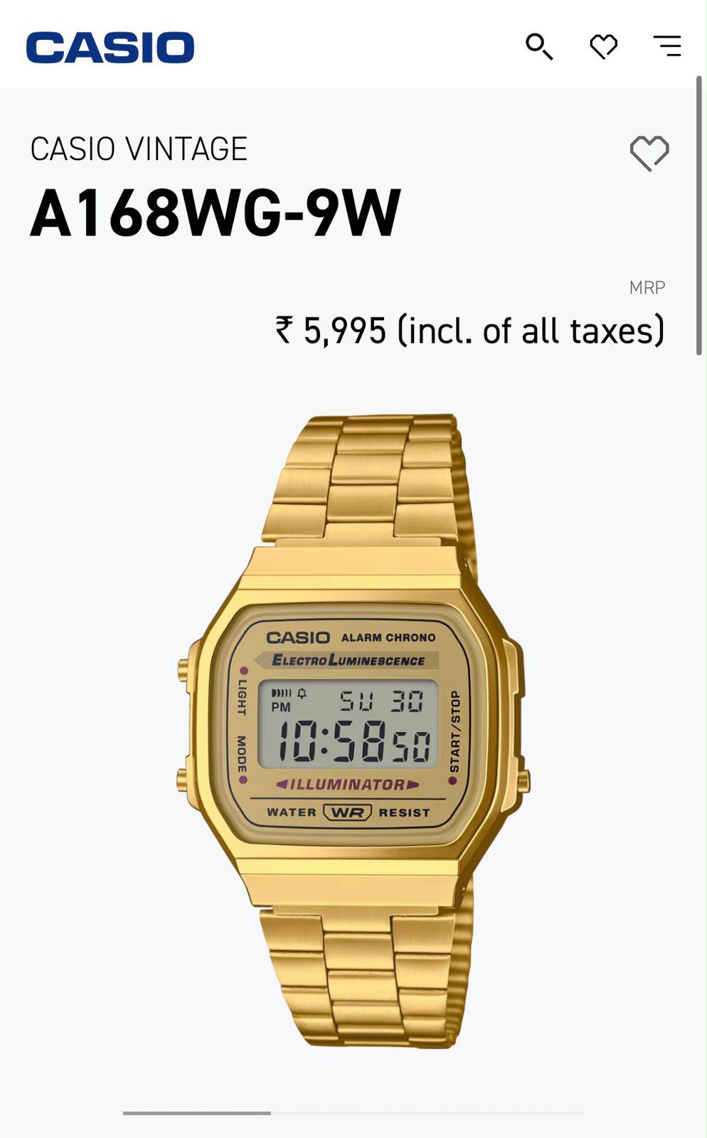 CASIO Vintage (A16WG-9W)