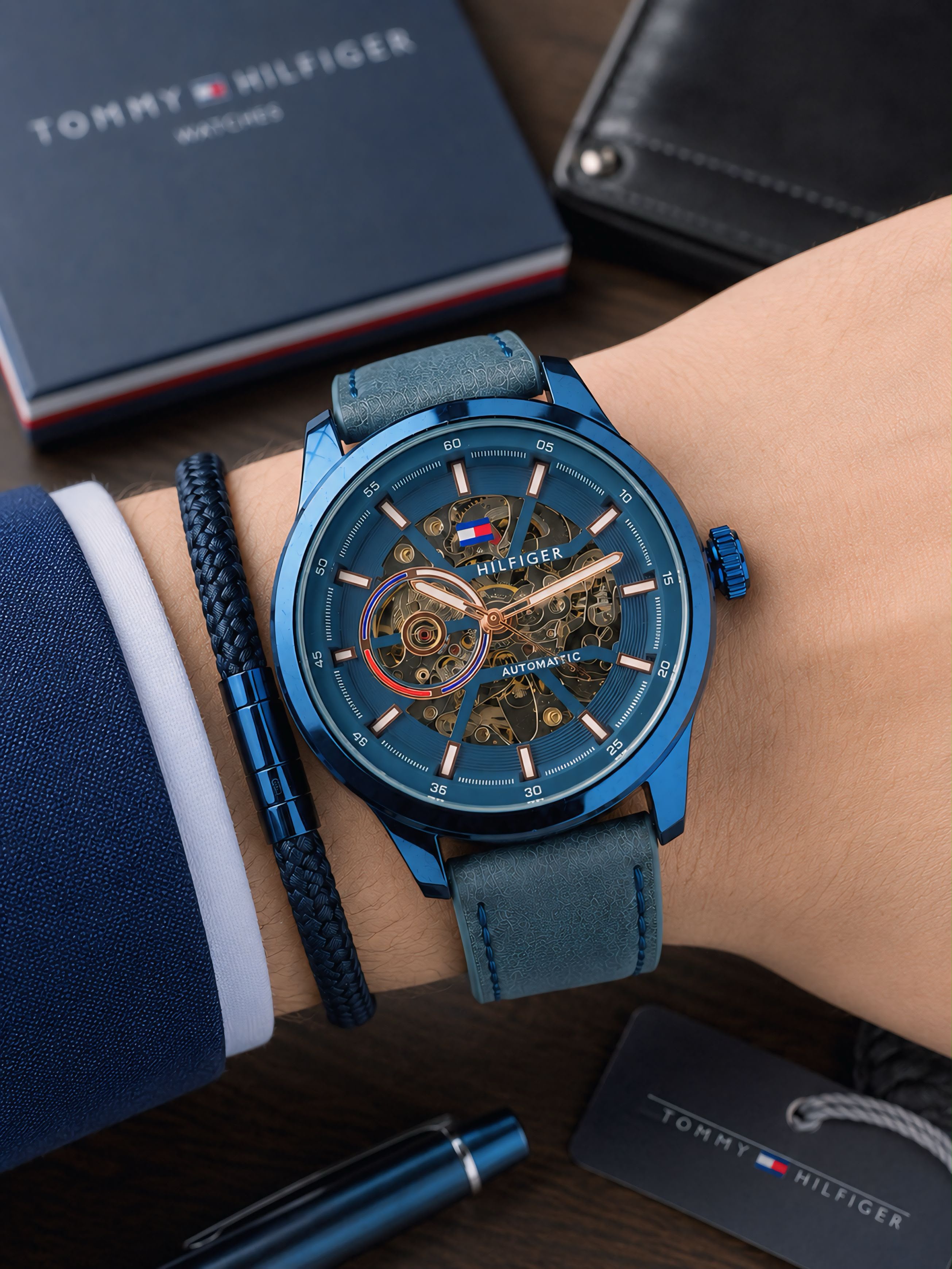 Tommy Hilfiger Skeleton Modern Automatic Blue