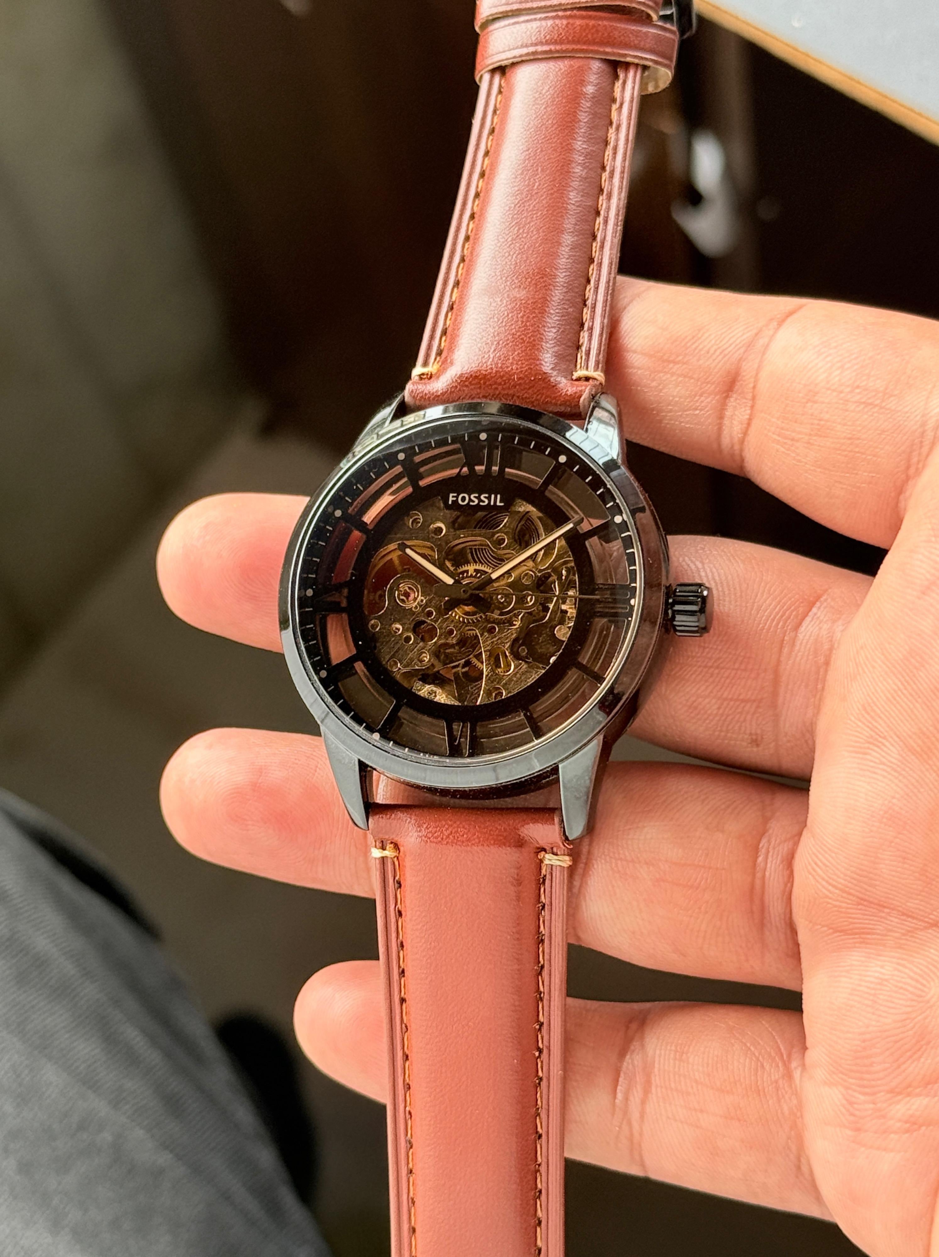 Fossil Townsman Skeleton Back Open Automatic Machinery🤩