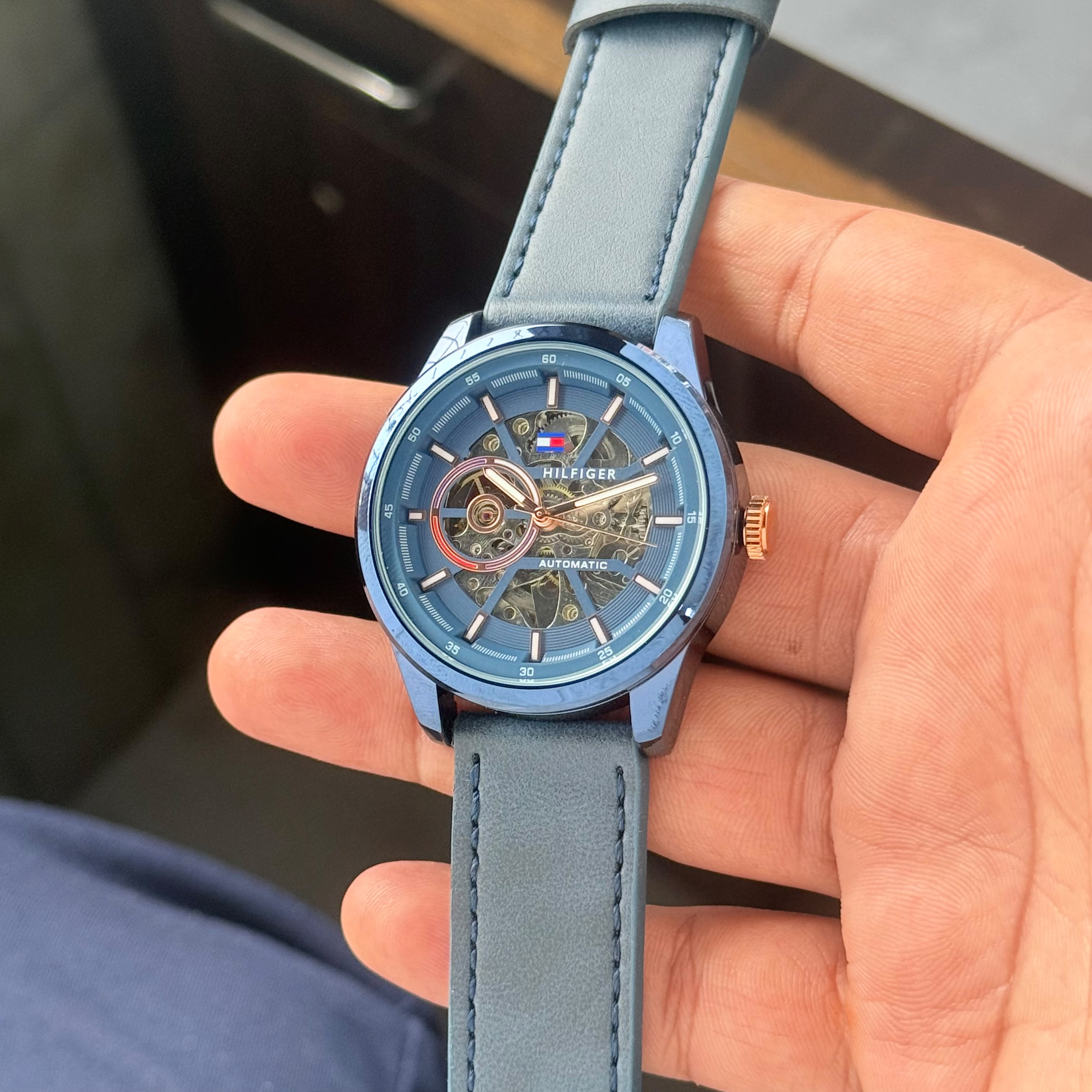 Tommy Hilfiger Skeleton Modern Automatic Blue