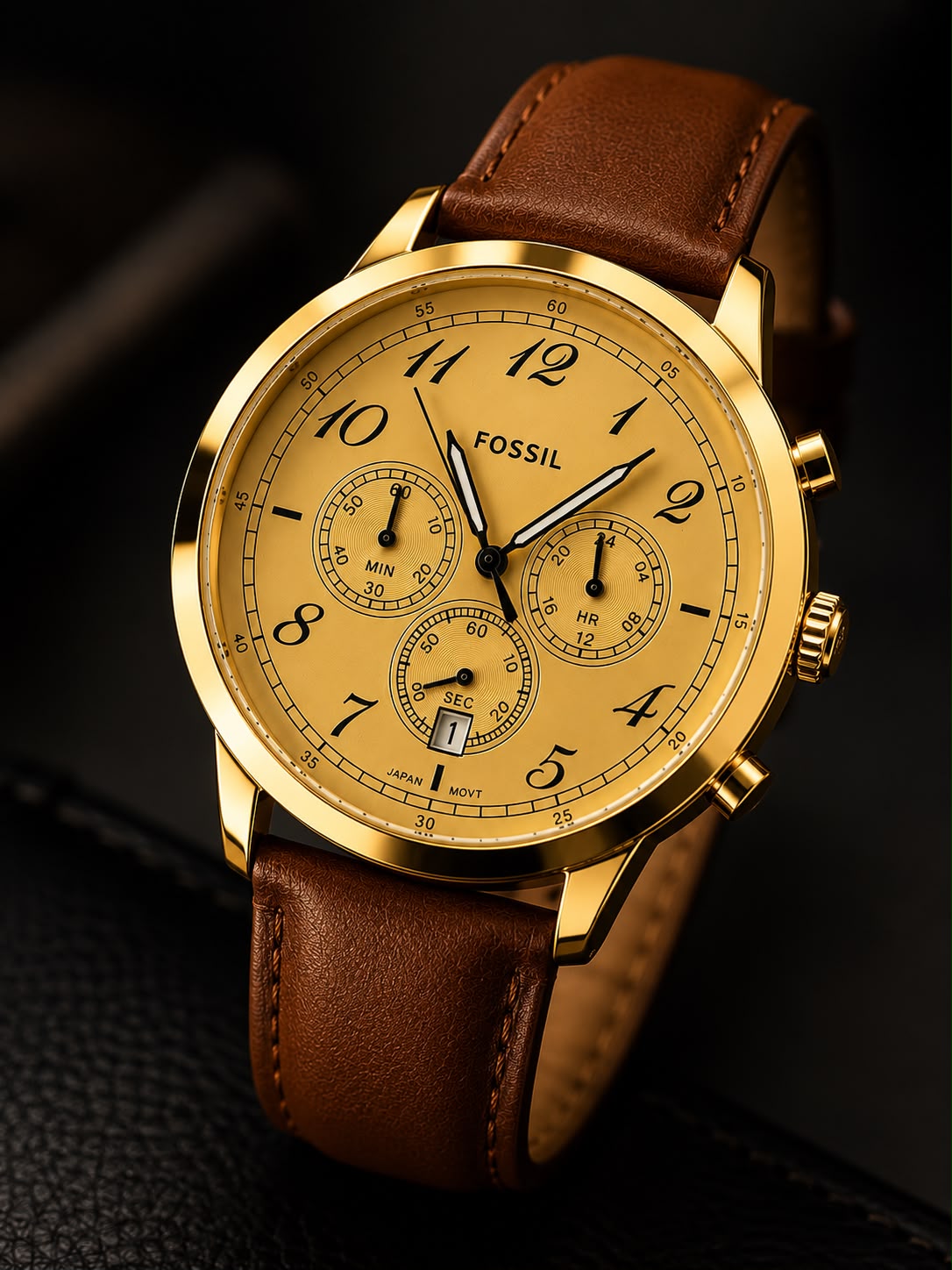 FOSSIL CHRONOGRAPH Golden Dial Analog