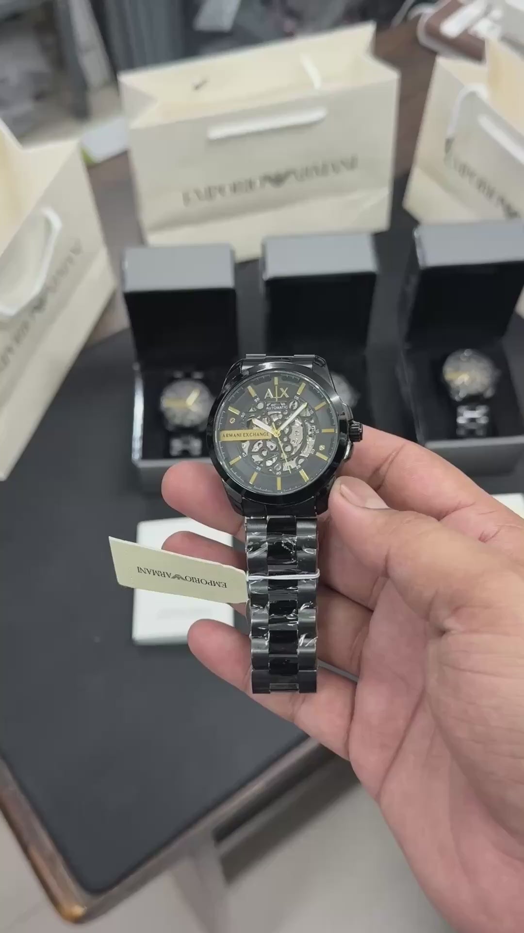 Armani Exchange Hampton Back Open Automatic Machinery Live