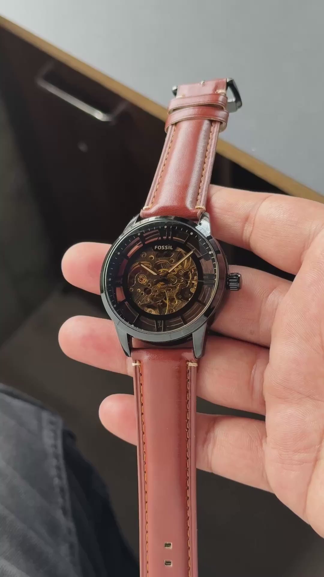 Fossil Townsman Skeleton Back Open Automatic Machinery🤩