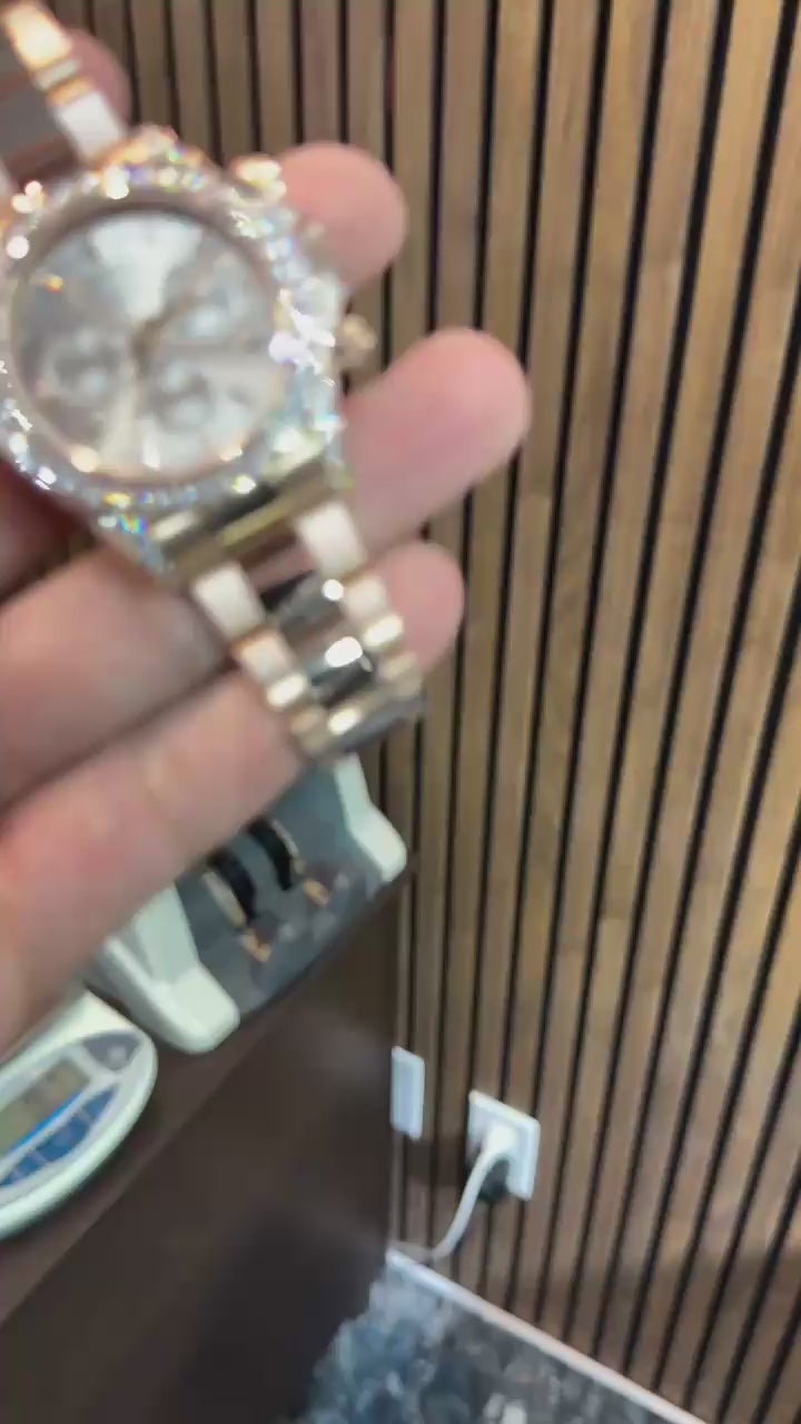Rolex Cosmograph Daytona Everose Gold – Diamond Baguette Bezel (Ice Dial)